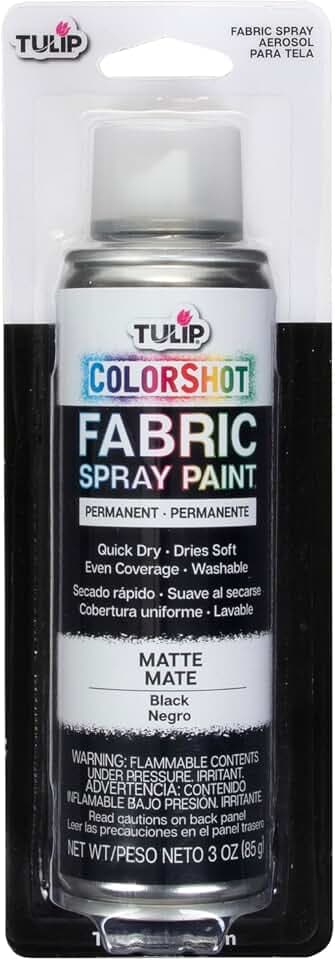 TULIP ColorShot Fabric Spray Paint, Black, 3 oz