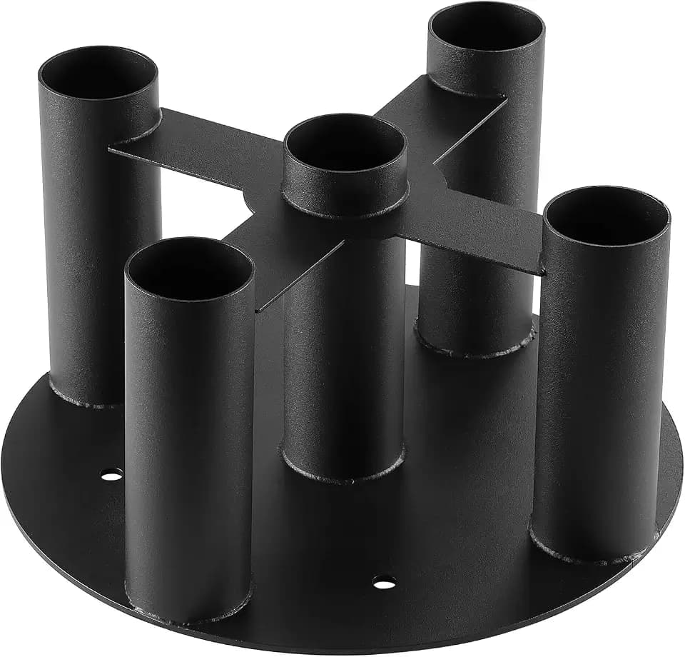 Barbell Holder Storage Rack, Heavy Duty Vertical Stand for Home & Commercial Gym, Fits 2-inch Olympic, Curl, Hex Bars, Corner Floor Stand, Holds 5 Bars
