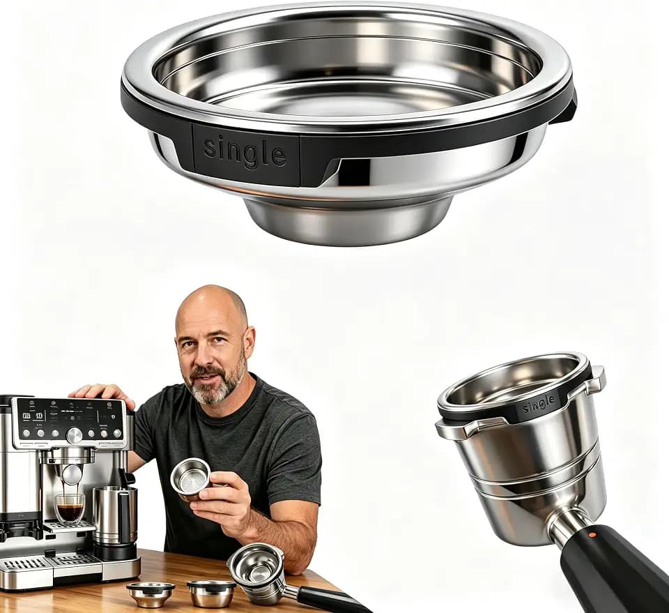 Double Layer Induction Filter Basket Only Fit for Ninja Luxe Cafe ES601 ES701, Reusable Stainless Steel Coffee Portafilter Filter. (Single Cup not for ES601)