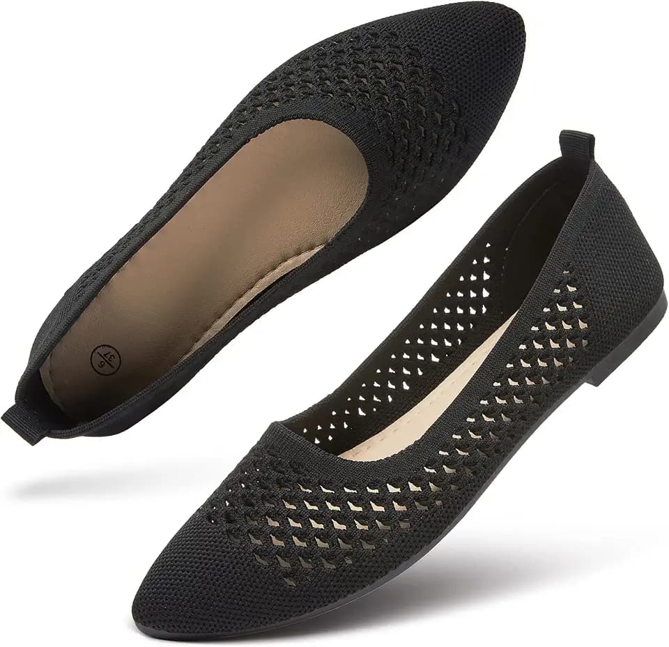 hash bubbie Women's Mesh Flats Shoes Ballet Dress Shoes