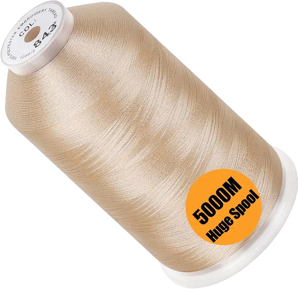 New brothread 5000M Huge Spool Embroidery Machine Thread - Beige