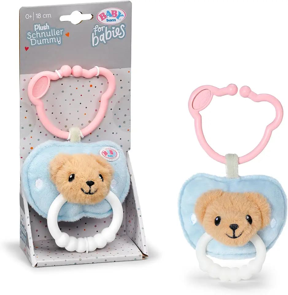 BABY born for babies Plüsch-Schnuller mit Beißring und Clip