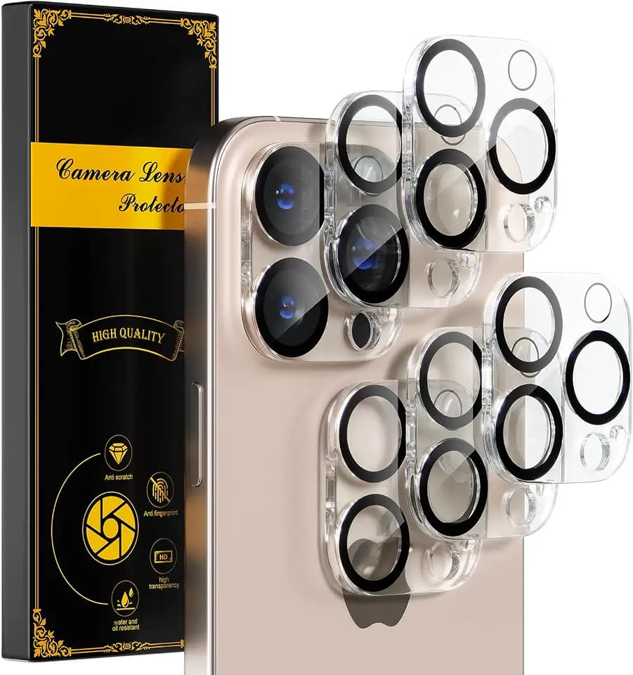 for 6 Pack iPhone 16 Pro/ iPhone 16 Pro Max Camera Lens Protectors, Clear