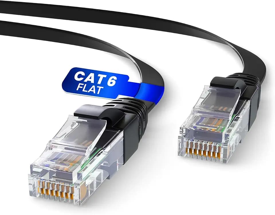 Mr. Tronic 25m Flaches Ethernet Netzwerkkabel Cat 6, LAN Netzwerkkabel mit RJ45 Anschlüssen Für Schnelle & Zuverlässige Internet, AWG24 Flach Patchkabel Cat 6 | 1 Gbps UTP CCA (25 Meter, Schwarz)