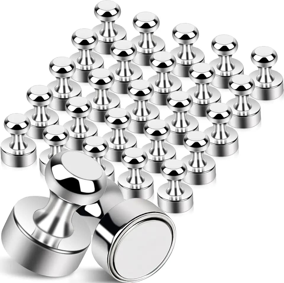 25Pcs Strong Fridge Magnets, Refrigerator Magnets for Whiteboard, Magnetic Push Pins Small Whiteboard Magnets for Classroom, Magnetic Decorative Magnets, Locker Accessories and Dry Erase Magnets