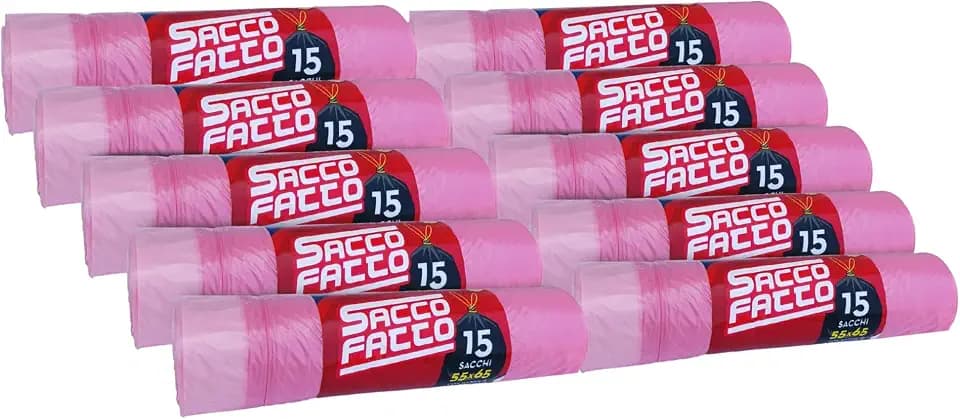 EFFENNE-Gruppe – 150 transparente, duftende Müllbeutel 55 x 65 cm mit Griffen für die Abfallsammlung im Innenbereich – Plastiktüten für den Abfalleimer in Küche und Bad