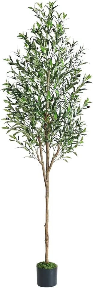 Alupssuc 7ft Faux Olive Tree with Lifelike Fruits and Realistic Leaves
