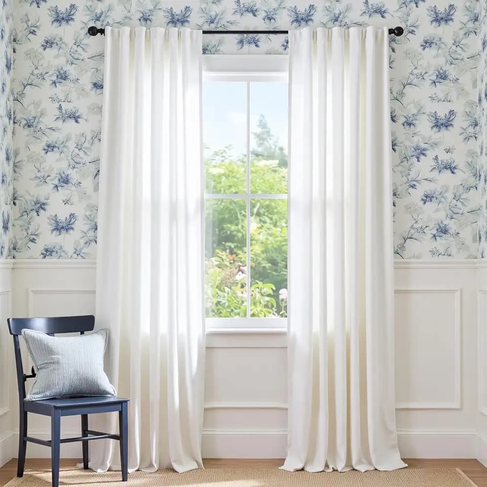 Lazzzy White Light Filtering Velvet Extra Long Curtains 120 Inch Length Curtains for Living Room Bedroom Thermal Insulate Window Drapes Super Soft Luxury Drapes Back Tab 2 Panels