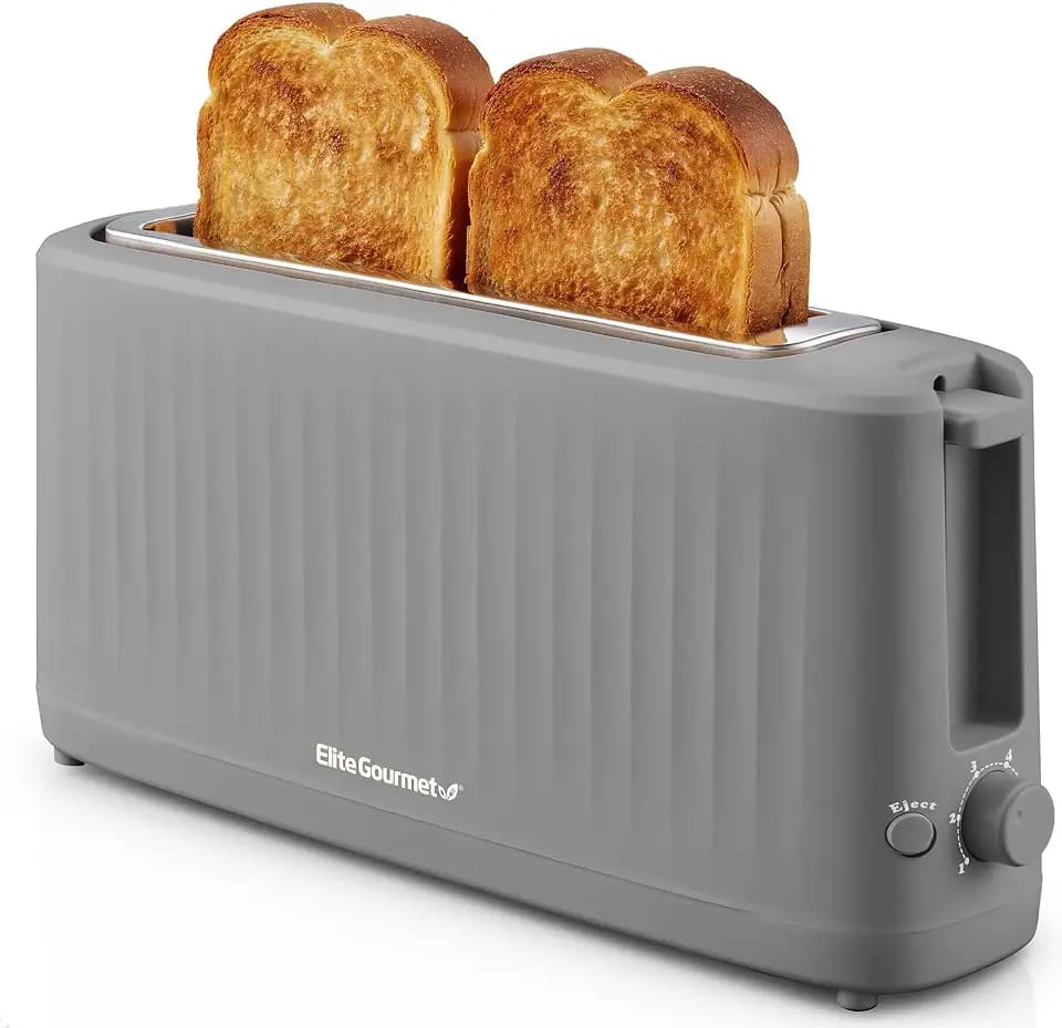 Elite Gourmet SLIMTOAST™ 2-Slice Long Slot Toaster, 1.5" Extra-Wide Slot