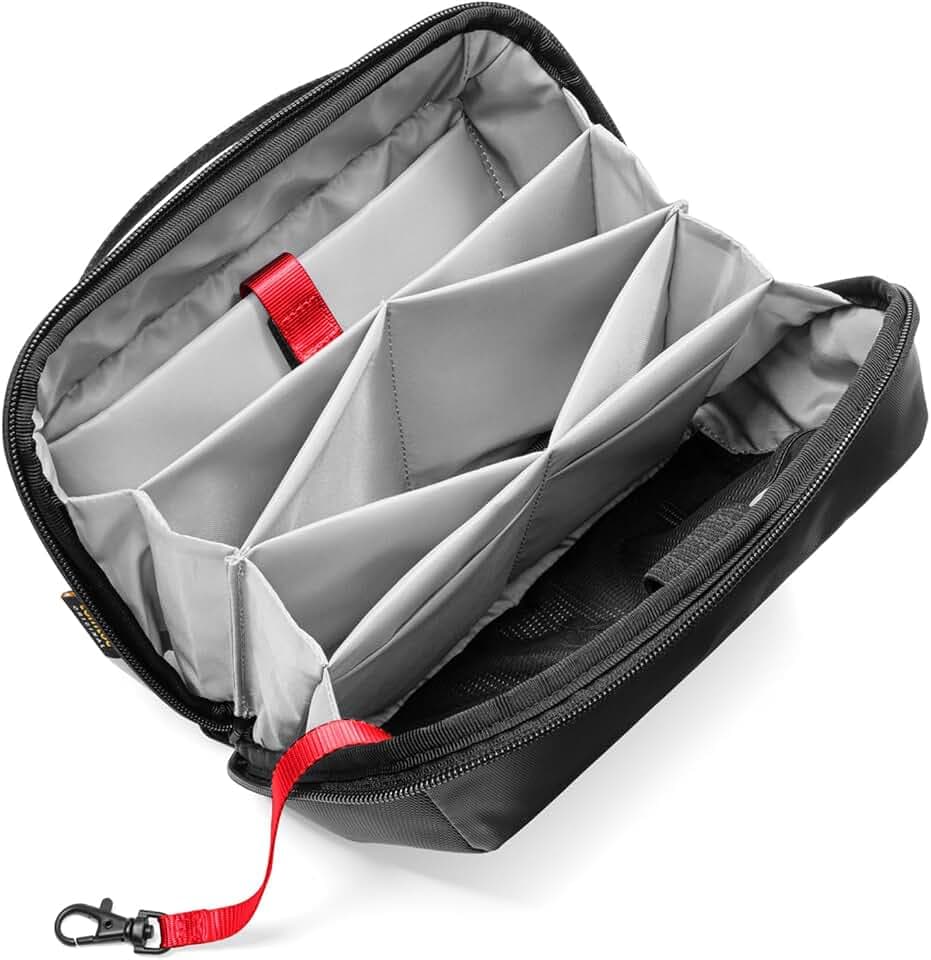 tomtoc Kabeltasche Elektronik Zubehör Kabel Organizer Tasche Tech Pouch | Reise Cable Bag für Ladekabel, Festplatte, MacBook Adapter, Ladegerät, PowerBank, SD Karten, Kulturbeutel, Reise Gadgets