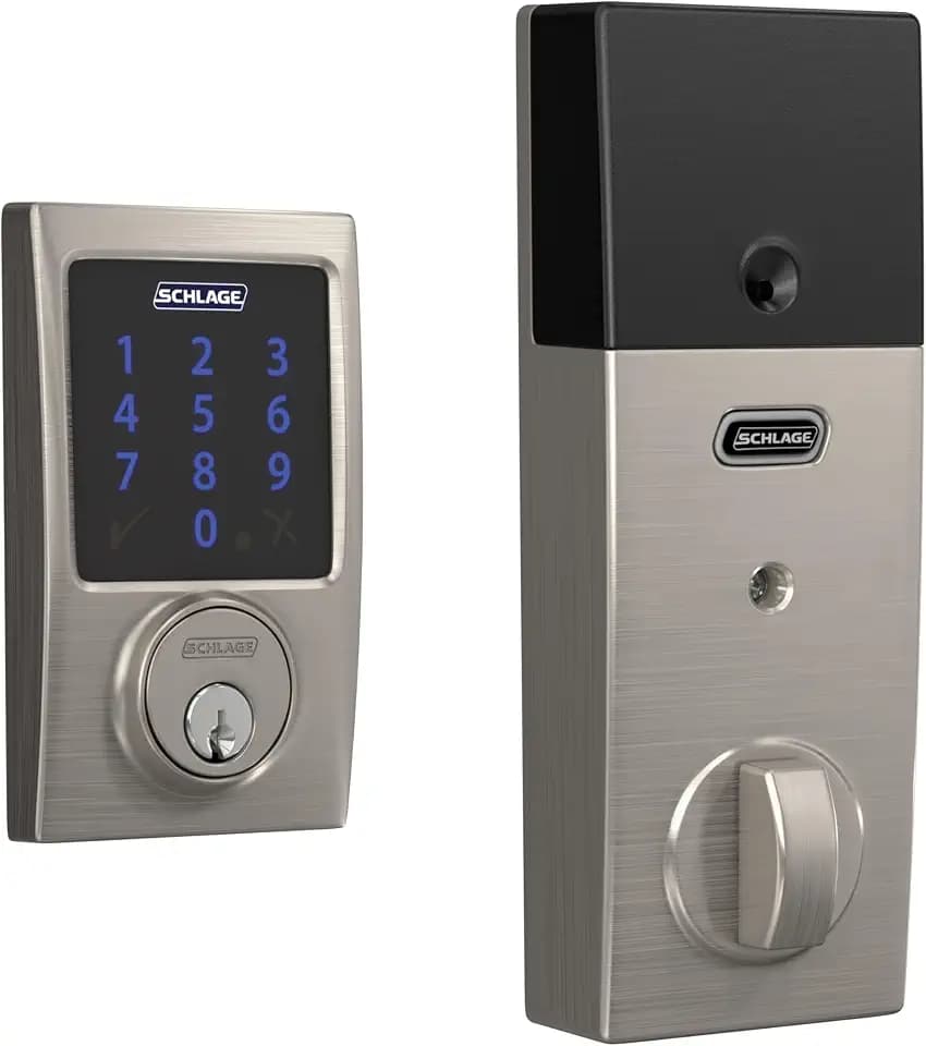 Schlage Connect Smart Deadbolt Lock with Century Trim, Satin Nickel