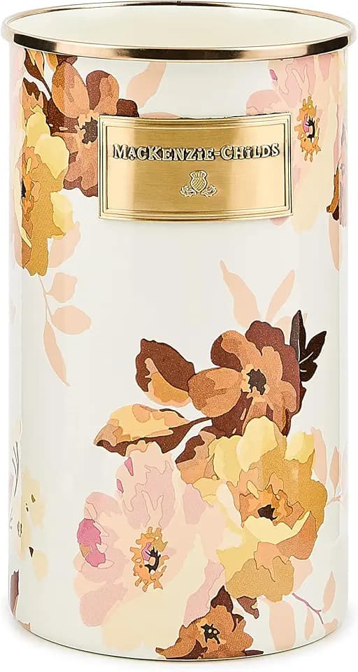 MACKENZIE-CHILDS Enamel Utensil Holder, Wild Rose White