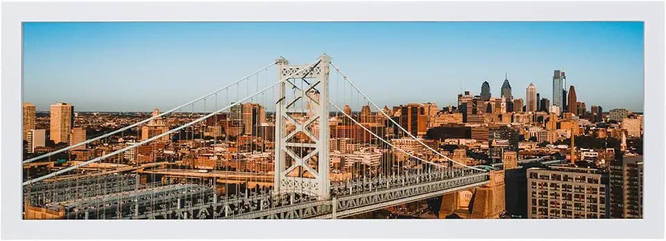 12x36 Poster Frame, 12x36 Panoramic Picture Frame, Solid Wood Poster Frame-Horizontal and Vertical Wall Hanging for Home, Exhibition, Caffe(White)
