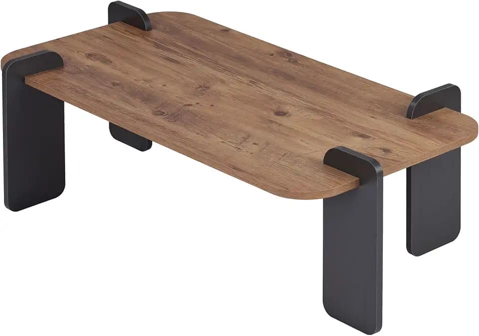Hanah Home Stilvoller Couchtisch, 120 x 60 x 35 cm, Atlantische Kiefer & Anthrazit | 100% melaminbeschichtet, werkzeuglose Montage, modernes Design