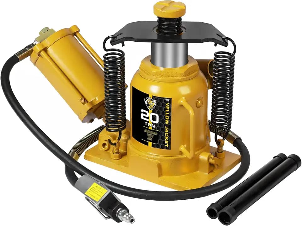 YELLOW JACKET Air Hydraulic Bottle Jack 20 Ton with Aluminum Alloy Pump and Unique Slow Release Equipment