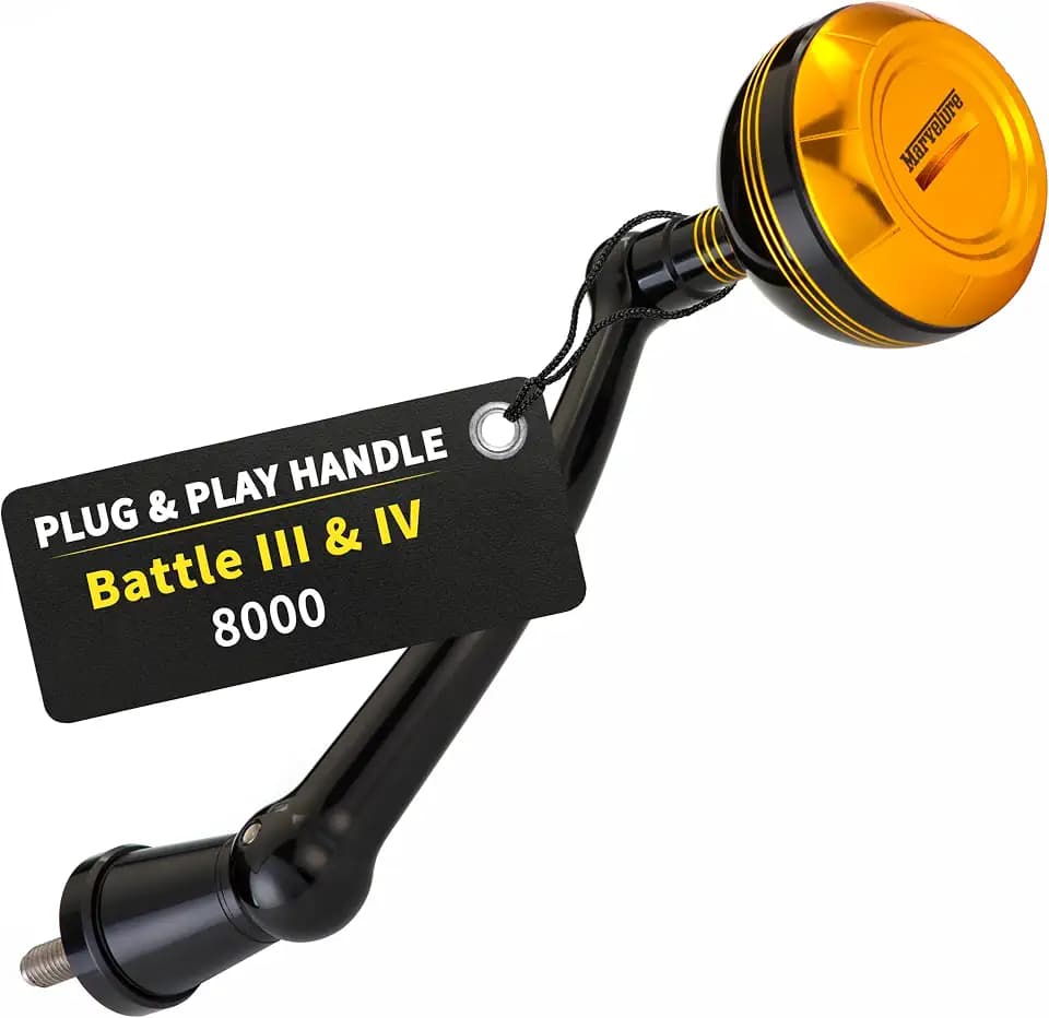 Foldable Power Handle for Penn Battle II III IV, Battle IV HS, Battle III LE Spinning Fishing Reel Replacement Handle