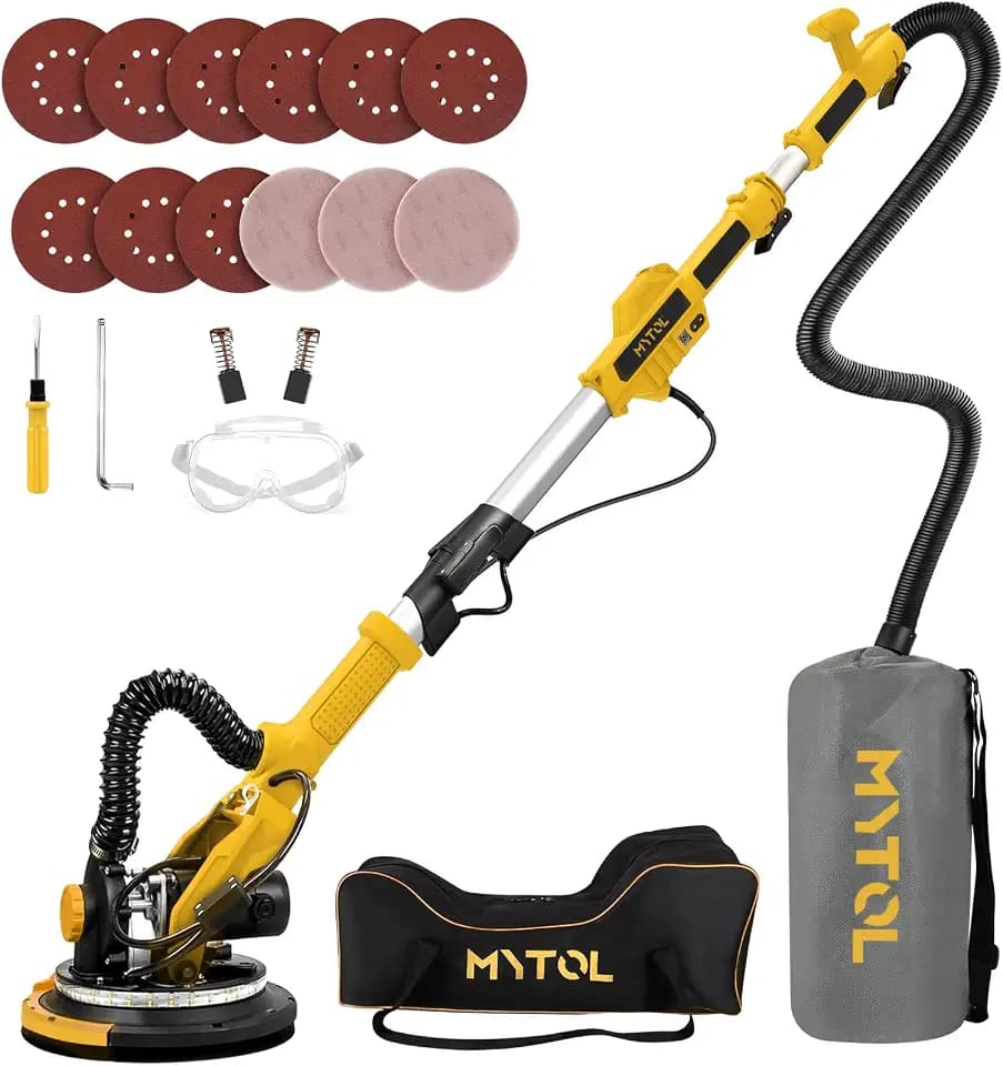 MYTOL 7.2A Drywall Sander with Vacuum, LED, 6-Speed