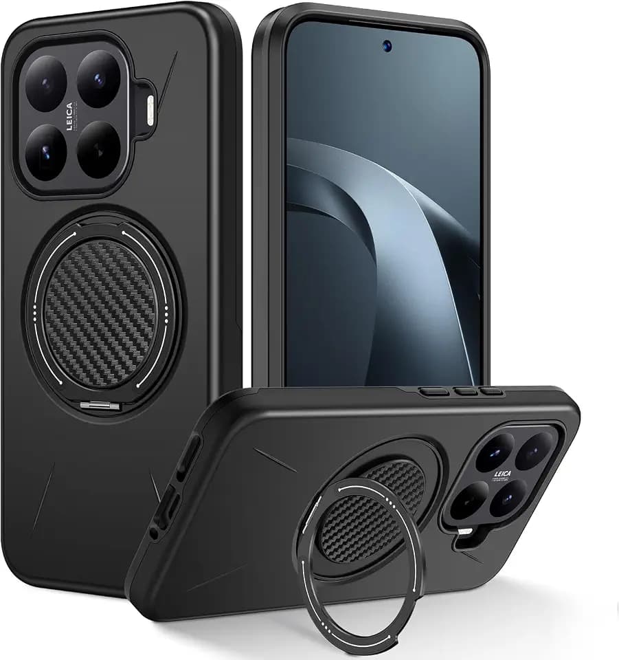 Doeshine für Xiaomi 17T Pro Hülle mit Ring Ständer, Schwarz
