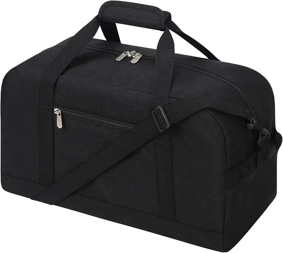 Apenze Small Gym Bag 18 inch Carry On Duffel Bag for Weekender Travel - Black