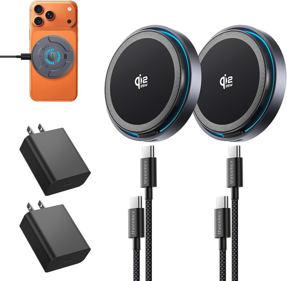THREEKEY Qi2.2 25W Magnetic Wireless Charger with Cooling Fan