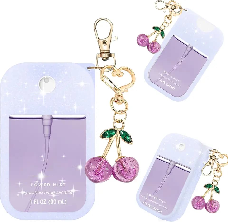 Silicone Case Compatible with Touchland Hand Sanitizer Spray Mist 1 ozwith Cherry keychain