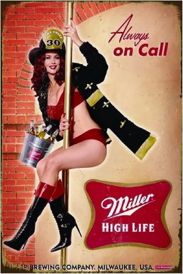 Retro Metal Tin Sign Poster Vintage Beer Girl Always on Call Decor Wall Decor for Pub Restaurants Cafe Club Plaque Man Cave Wall 8x12 Inch