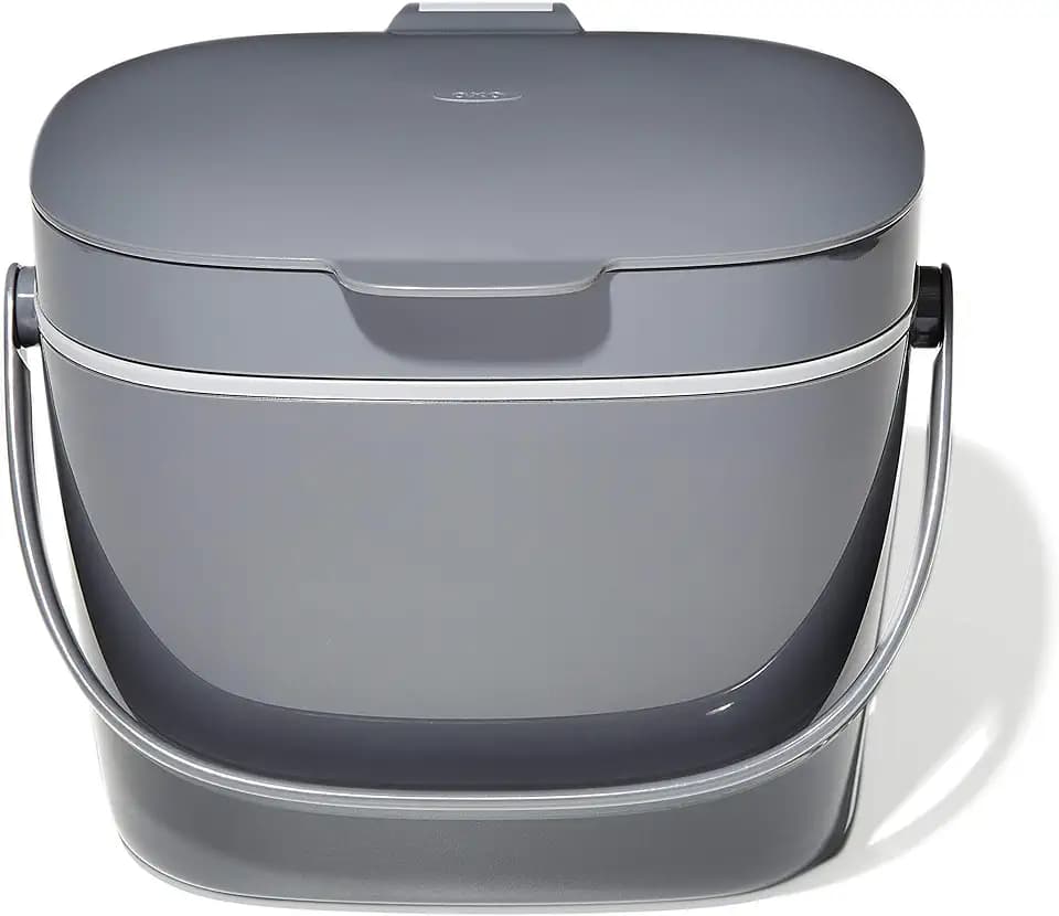OXO Good Grips Easy-Clean Compost Bin, Charcoal, 1.75 Gal/6.62 L