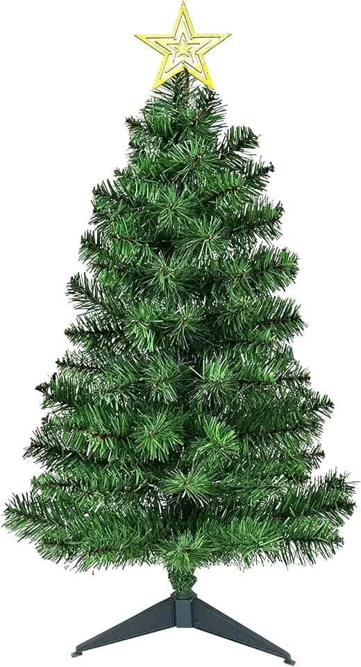 DUUDO 3FT Premium Hinged Artificial Holiday Small Mini Christmas Tree for Tabletop,Home, Office, Indoor and Outdoor Holiday Decoration,Easy Assembly Metal Hinges & Foldable Base