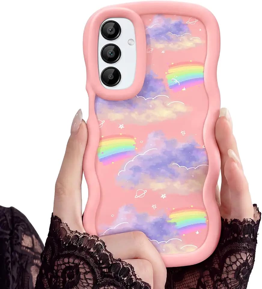 for Samsung Galaxy A16 5G Phone Case, Curly Wavy Frame, Cute Pattern