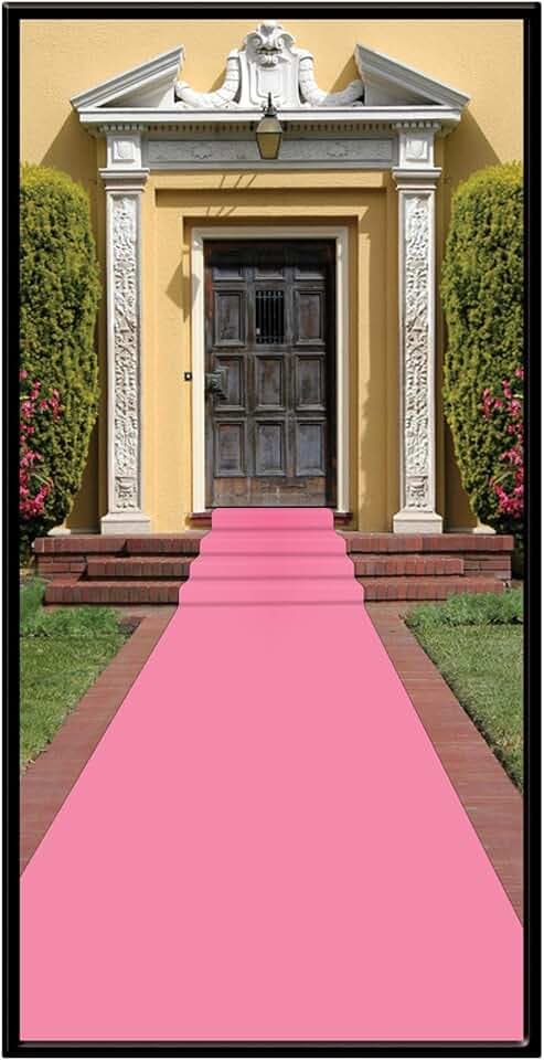 Beistle Novelty Pink Polyester Fabric Aisle Runner For Princess Theme Birthday Party Sweet 16 Bachelorette Party Supplies 24" x 15'