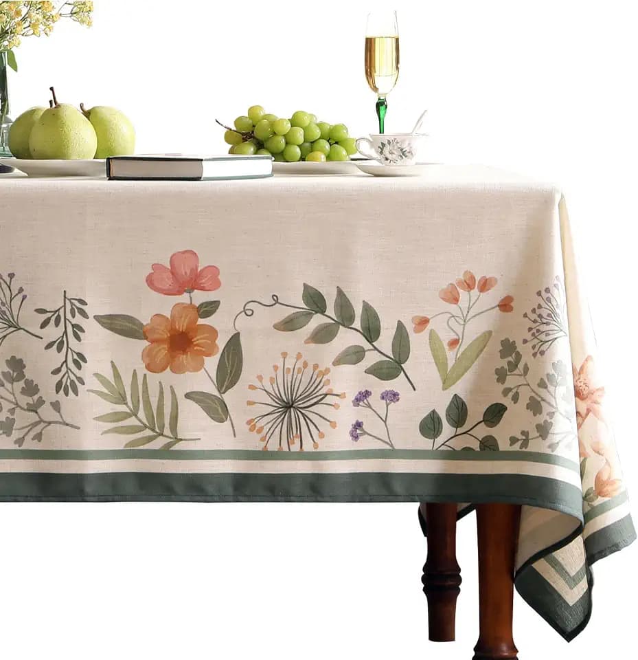bilin gaier Vintage French Linen Tablecloth,Rectangular,102"x63"-Manolya