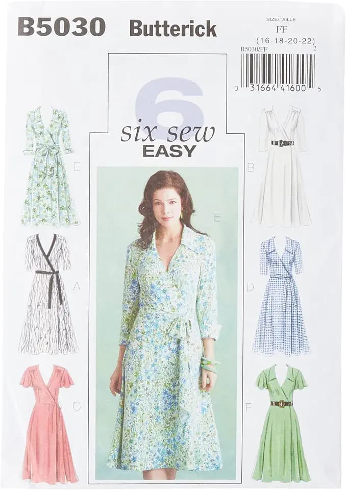 Butterick Patterns B5030 Misses' Dress, Belt and Sash, Size FF (16-18-20-22)