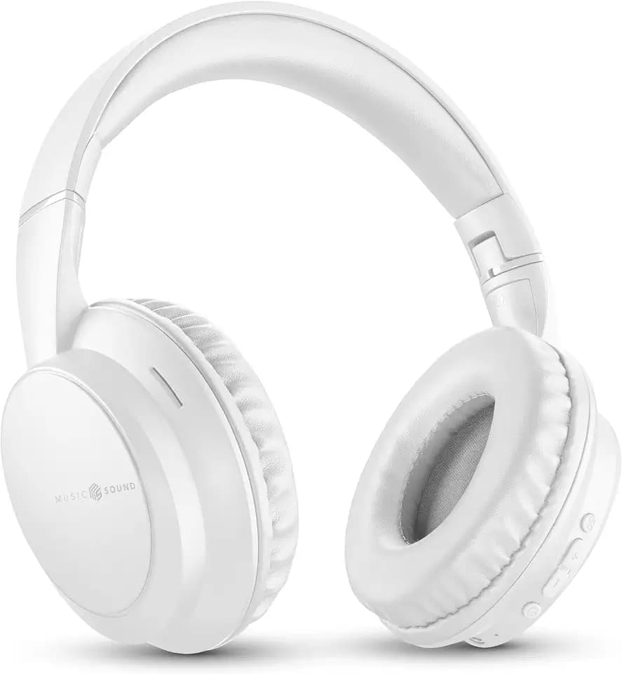 Music Sound Boost, Kabellose Around-Ear-Kopfhörer mit integriertem Mikrofon, 3 EQ-Modi, bis zu 8 Stunden Akkulaufzeit, ergonomisches Design für Musik und Anrufe, kompatibel mit Smartphones und Tablets