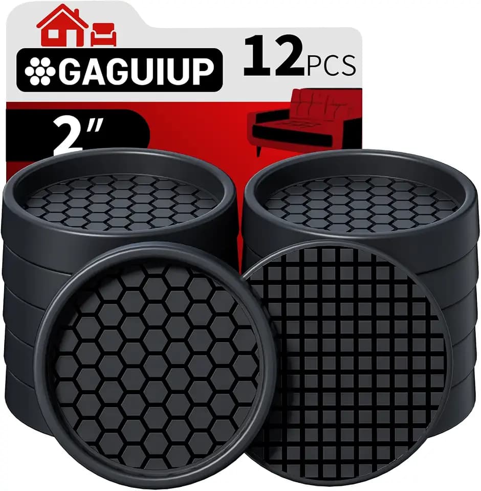 Non Slip Furniture Pads for Hardwood Floors - 12PCS 2" Caster Cups, Round