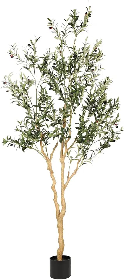 Realead Faux Olive Tree 7ft - Realistic Tall Olive Trees Artificial Indoor