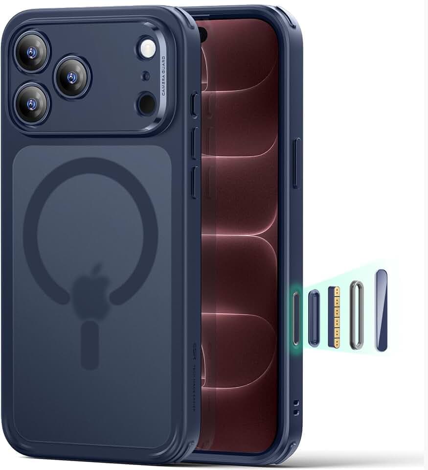 ESR Classic Hybrid für iPhone 18 Pro/17 Pro Hülle, Matt Blau