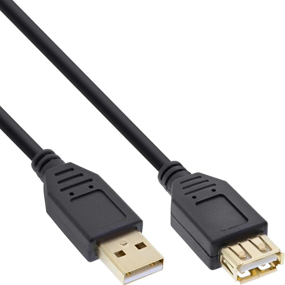 InLine 34611S USB 2.0 Verlängerung, Stecker / Buchse, Typ-A, schwarz, Kontakte gold, 10m