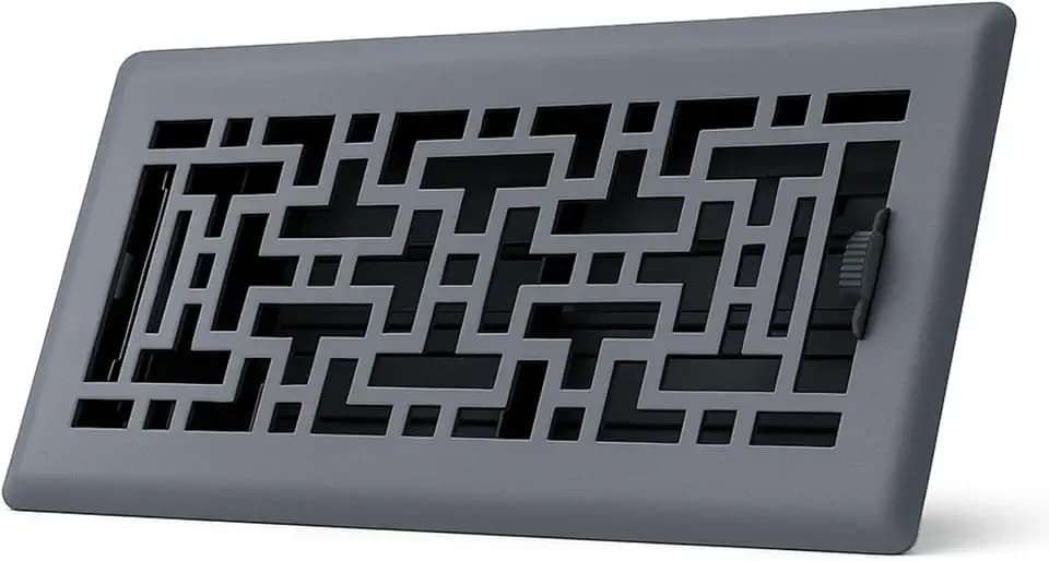 4" x 14" Oriental Floor Register in Granite Grey Finish - Vent Covers for Home Floor- Decorative Air Vent Covers- Floor Register 4” x 14” (Duct Opening)