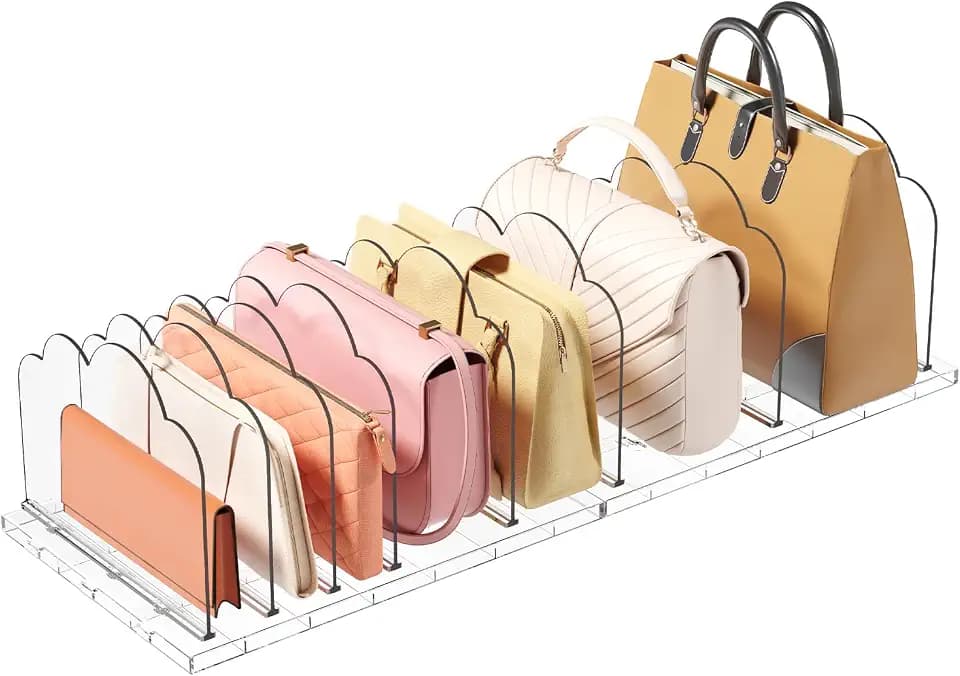 Lifewit Purse Organizer for Closet, Adjustable Clear Handbag Shelf Dividers