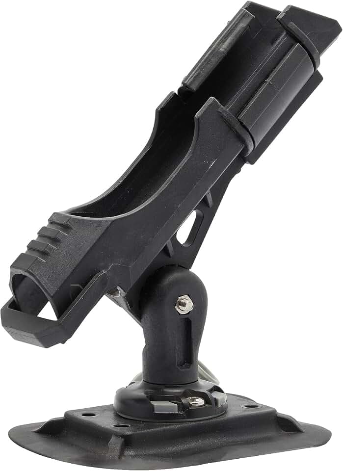 Extreme Max 3006.8618 Fishing Rod Holder with Easy-Install Universal Mounting Bracket for Inflatable Boat, Black