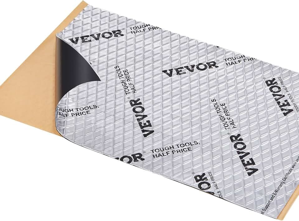 VEVOR 34er-Set Dämmmatte Auto 3,3m² Antidröhnmatte 248,9x398,8mm Fahrzeugdämmung 80mil (2mm) Stärke Aluminium-Folie Schallschutzmatte Hitzebeständig Lärmschutz Akustikdämmung Geräuschdämmung