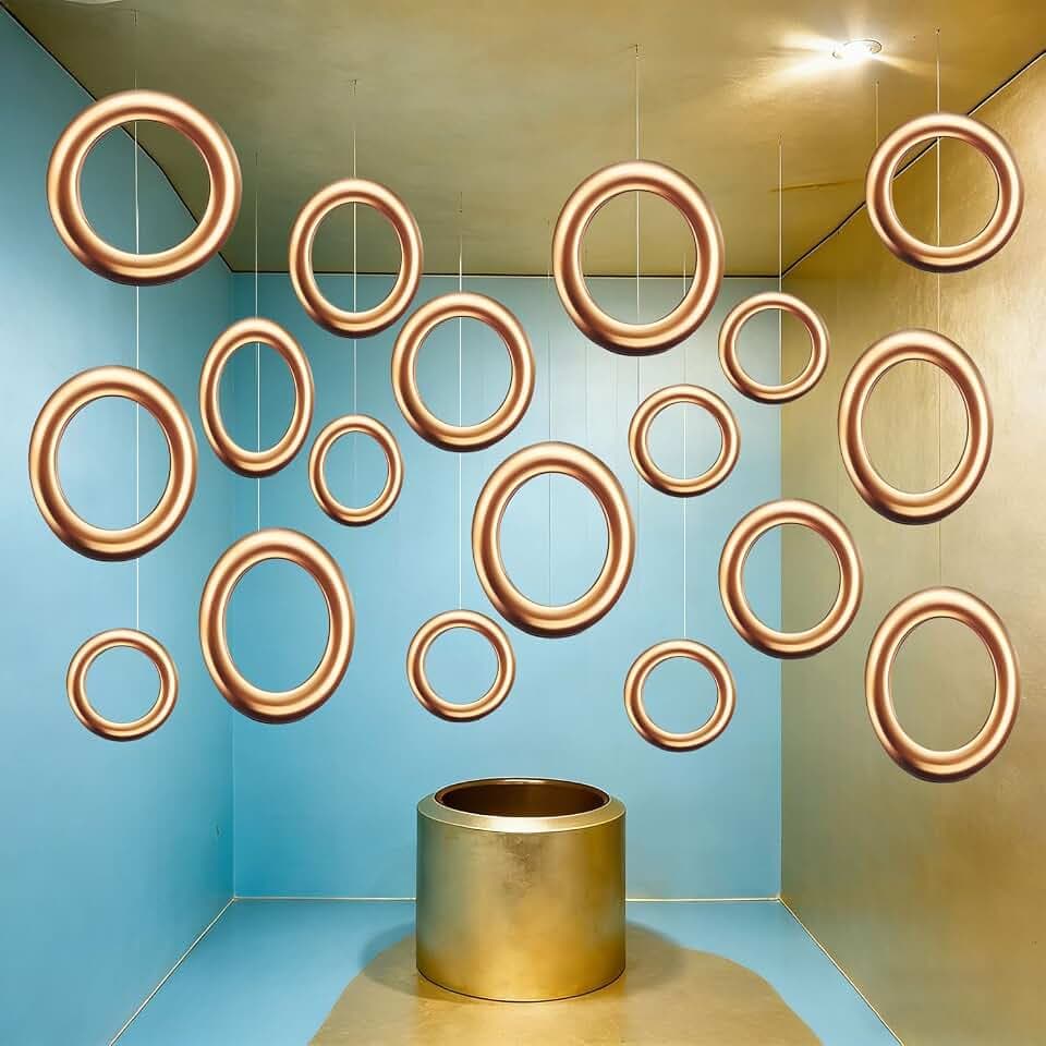 20 Pcs Gold Ring Decoration Cartoon Characters Hanging Banner Cartoon Theme Decoration Background for Birthday Favors Room Ceiling Decor Supplies