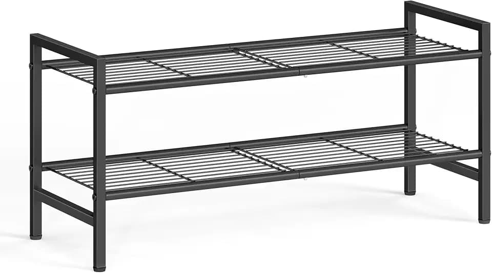 SONGMICS 2-Tier Metal Shoe Rack, Vertical Shelf, Holds up to 12 Pairs
