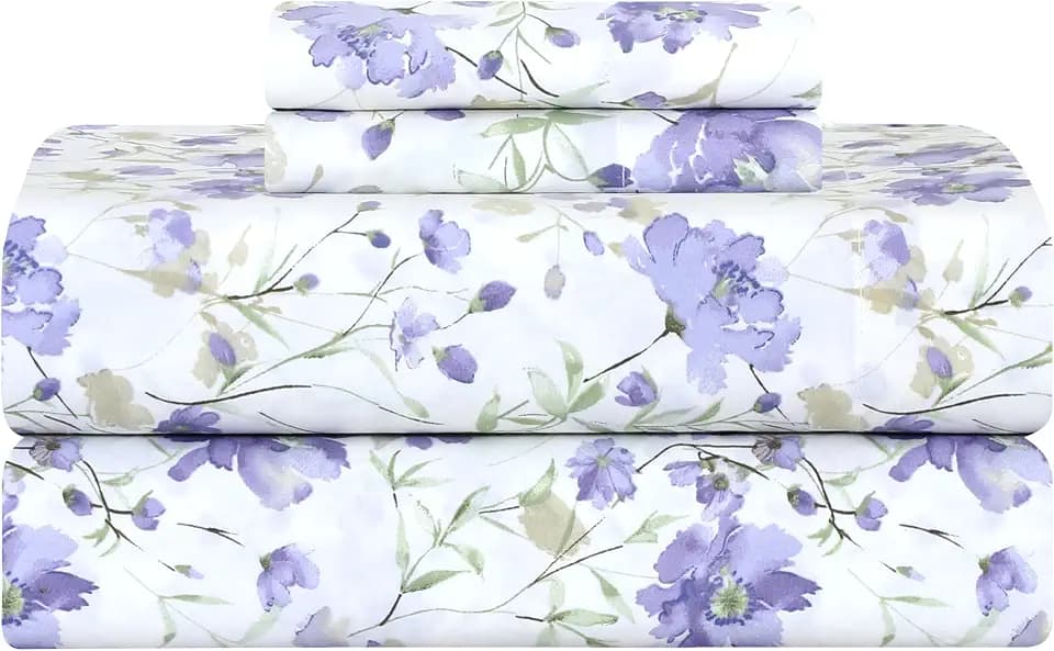 Feather & Stitch 100% Cotton Percale 300 Thread Count Twin 3 Pc Sheet Set