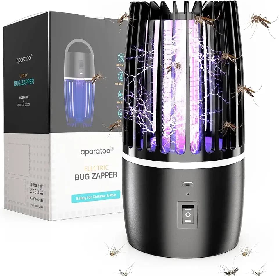 Insektenvernichter, 4200V 4000mAh Mückenlampe mit UV-Licht, Insektenfalle Moskito Killer, Fliegenfalle Elektrisch Mückenfalle für Innen Außen, IPX4, Anti Mücken, Fliegen, Motten