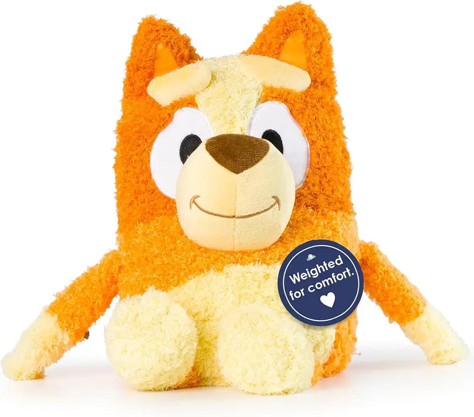 Bluey Bingo Cartoon Kids Weighted Fuzzy Plush Pillow Buddy, Orange
