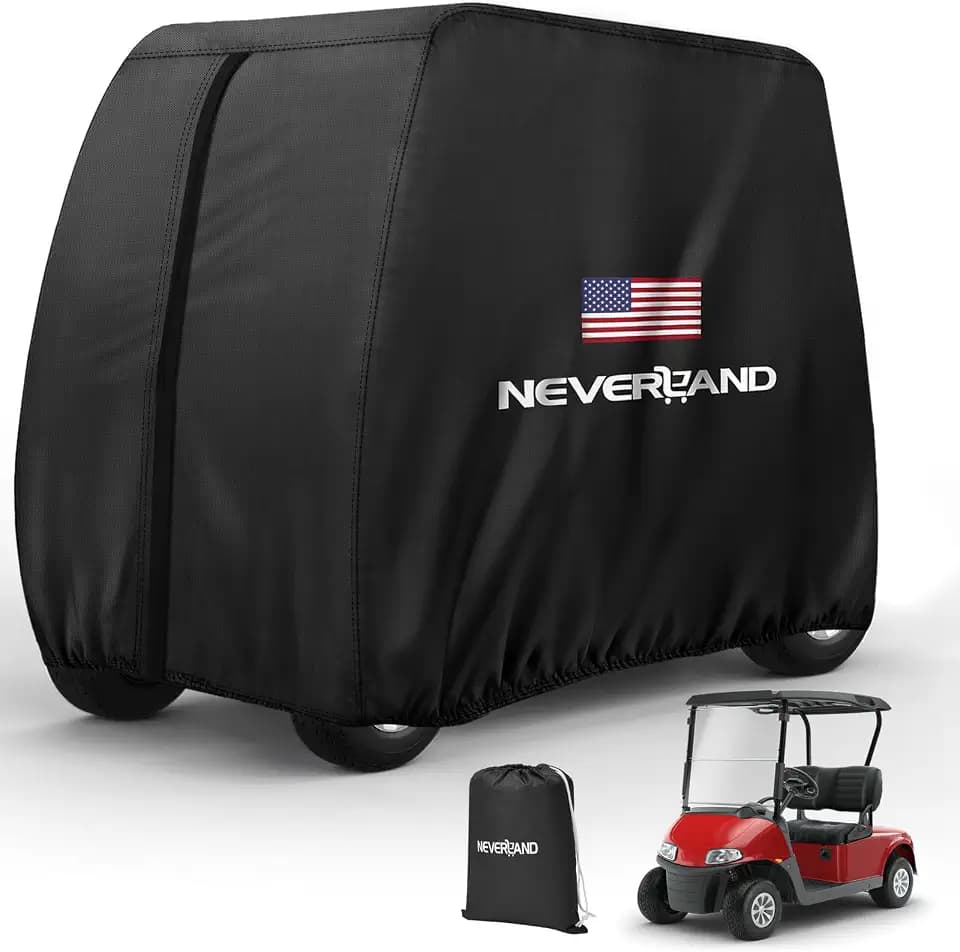 NEVERLAND 420D Waterproof Golf Cart Cover 4 Passenger Extended Roof