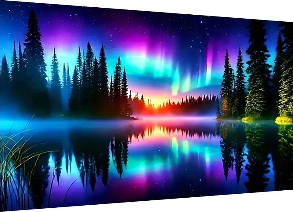Large Diamond Art Kits for Adults,Northern Lights Diamond Painting Kits