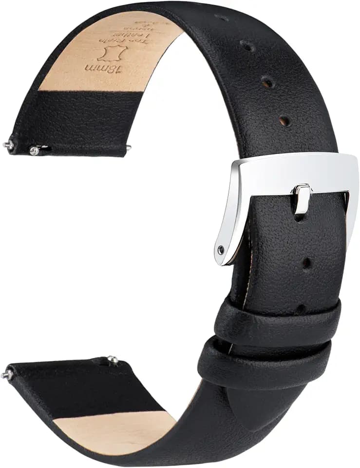 OTTOODY Leather Watch Bands Quick Release Watch Straps, Elegant & Ultra-Soft Top Grain Leather Watch Band for Women Men, Choice of Color & Width - 12mm 14mm 16mm 18mm 20mm 22mm for Watch & Smartwatch
