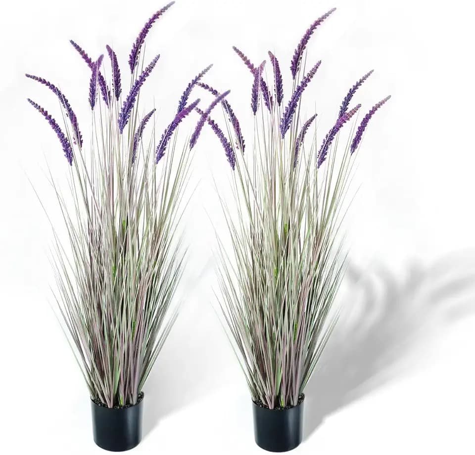 KOL 5ft 2-Pack Artificial Faux Veronica Horsetail Grass, 59in Green Plant